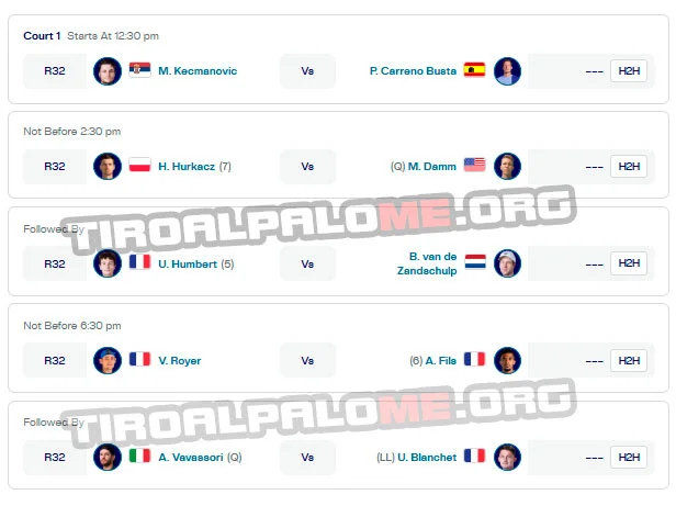 atp montpellier martes3 febrero partidos 2026 tiroalpalo t