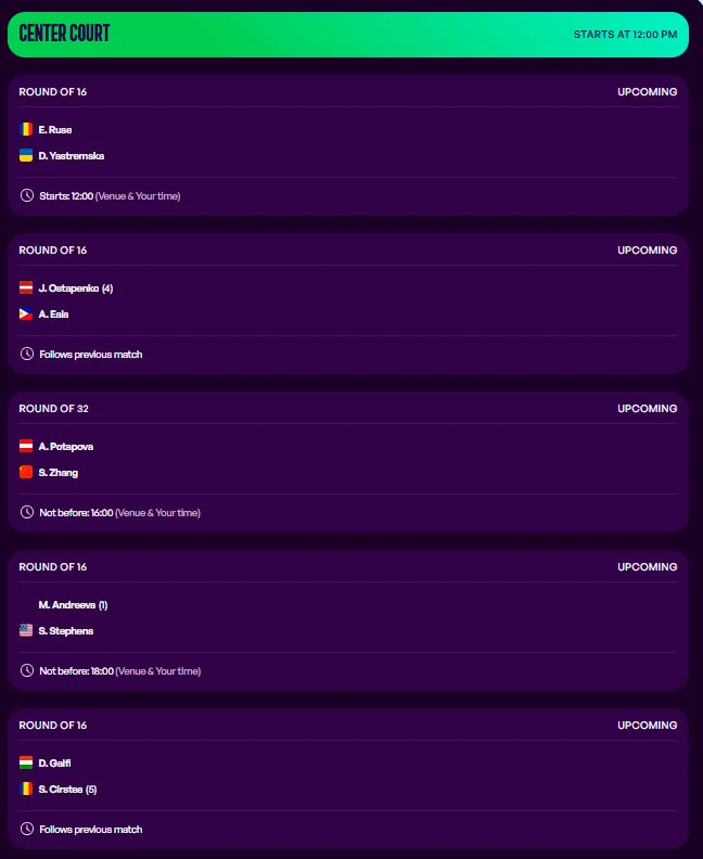 wta linz partidos miercoles8 abril 2026