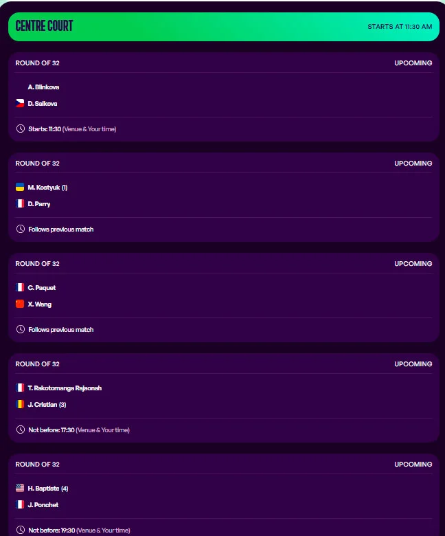 wta rouen partidos martes14 abril 2026