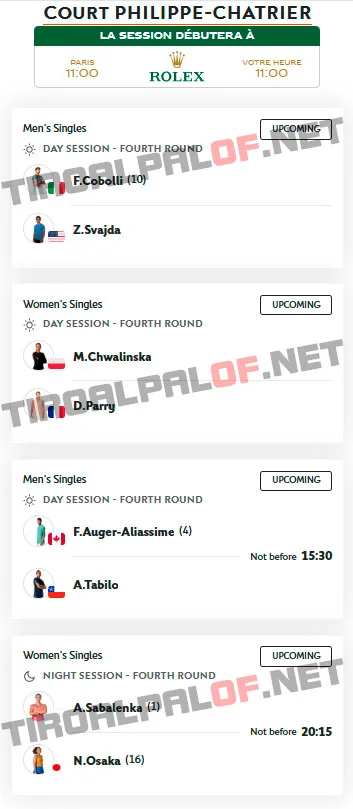 roland garros philippe chatrier lunes1 junio 2026 tiroalpaloi