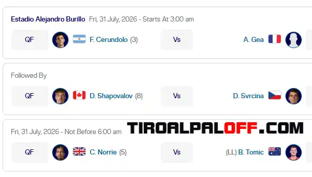 atp cabos cuartos jueves30 julio 2026