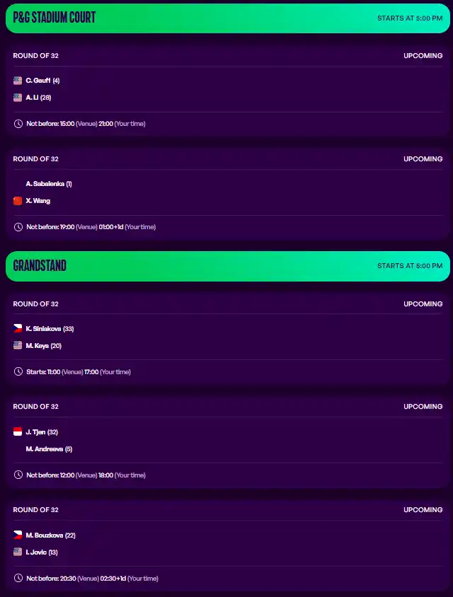 wta martes18 agosto 2026 tiroalpalo